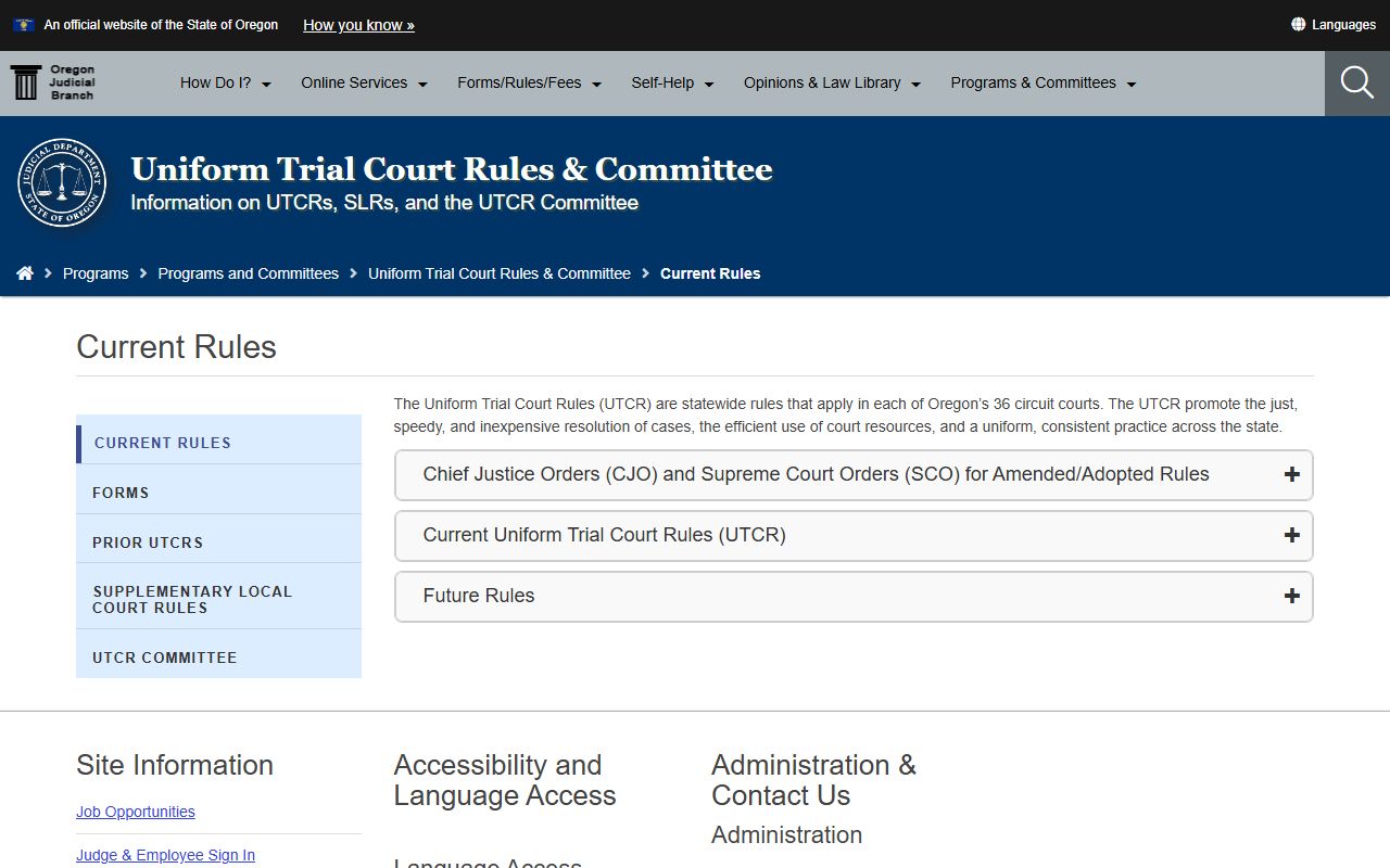 Gilliam County court records Uniform Trial Court Rules page