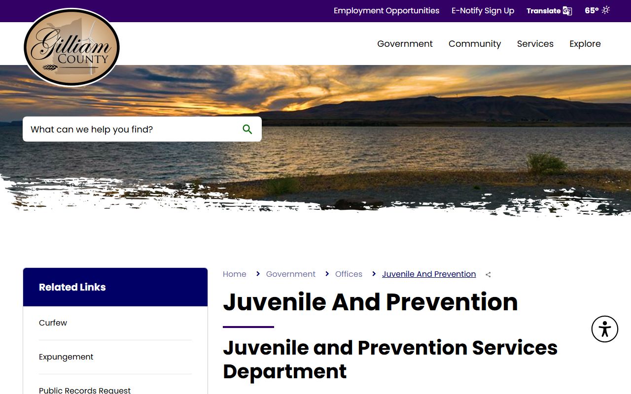 Gilliam Juvenile and Prevention Services official page