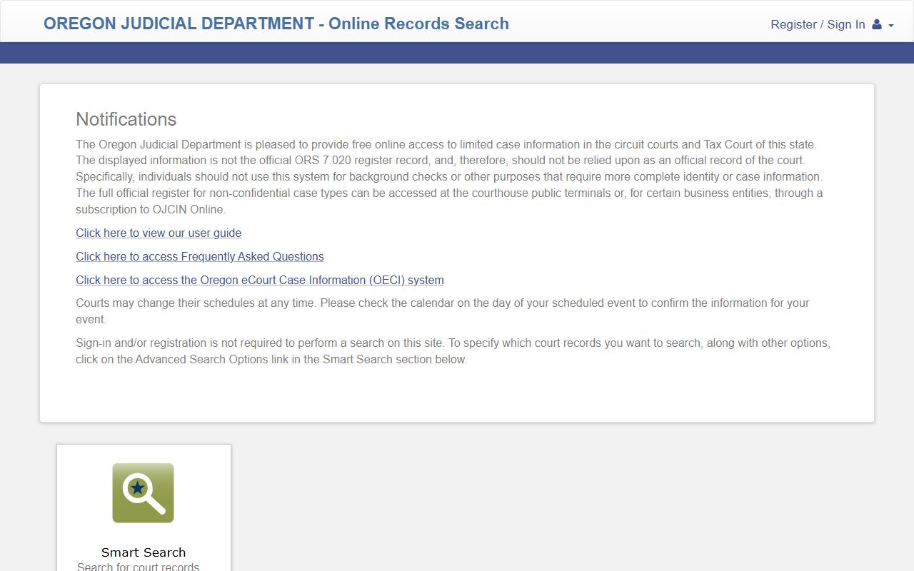 Gilliam County court records OJD Online Records Search portal