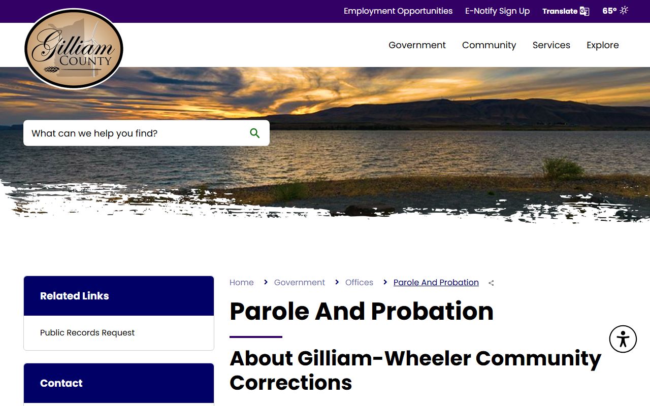 Gilliam County inmate records parole and probation NORCOR reference