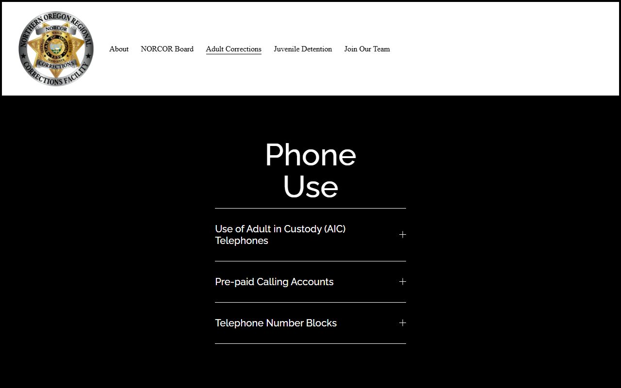 Gilliam County inmate phone access through NORCOR