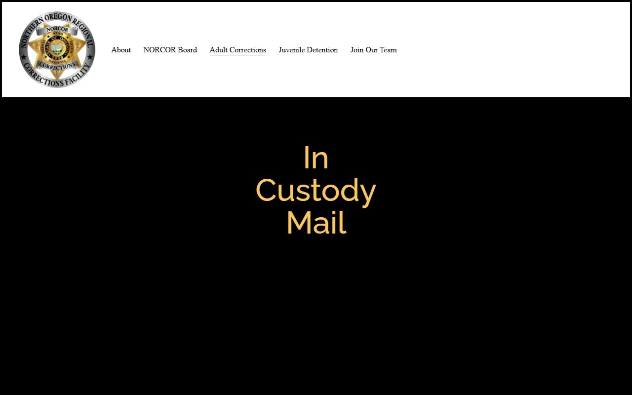 Gilliam County inmate mail restrictions through NORCOR