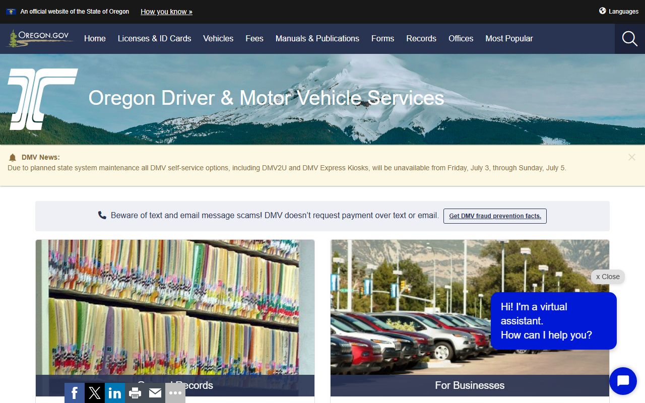 Gilliam County traffic court records compared with Oregon DMV driver records